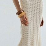 ZARA NWT BLOGGERS FAVORITE super BOHO ECRU BEIGE CROCHETED HALTER Maxi DRESS L Photo 2