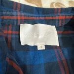 Vacate the Label | Flannel Button Up Shirt Blue Orange Plaid | Women's Small Photo 7