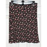 Free People  Black and Ditzy Pink Floral Print Size‎ 0 Mini Side Zip Ruffle Hem Photo 1