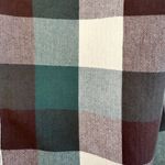 Faded Glory  Flannel Plaid Shirt in Green Black & White Herringbone size Small Photo 6