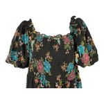 LC Lauren Conrad Lauren Conrad Plus Balloon Sleeve Smocked Midi Dress Sz XL Black Butterfly Photo 5