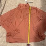 Anthropologie NEW WOMENS  Sheer Blouse in Terracotta Medium Photo 4