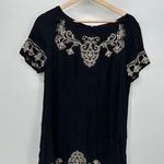 Lulus  Mini Dress Women Black Embroidered Shift Boho Size Large Vaca Cruise Photo 0