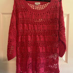Avenue  Pink Open Knit‎ Crochet Top Size 14/16 Photo 0