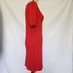 Banana Republic Factory Shift Dress Womens Size Small Red Short Sleeve Midi Photo 3