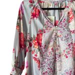 Fig and Flower mulit print L NWT femine whimiscal tie sleeve boho chic Blue Size L Photo 1