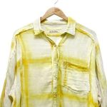 Free People We The Free Top Washed Away Yellow Windowpane Tie Dye Shirt Size XS Photo 4
