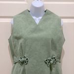 Nat Kaplan Couture Vintage Green Ultra Suede Sleeveless Sheath Dress Size 8 Photo 1