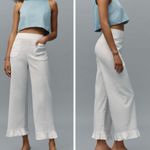 Anthropologie  Maeve The Colette Magic Fabric Ruffle-Hem Crop Wide-Leg, Size 34 Photo 1
