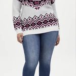 Torrid  Ivory Fair Isle Crew Neck Pullover Photo 3