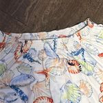 CHAPS  Denim Sea Shells &‎ Starfish 3/4 Sleeve Top Large Scrunch Neck Nautical Photo 4