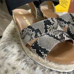 Anne Klein Snakeskin Wedges with Black Strap Photo 1