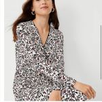 Ann Taylor Winter White Floral knit v neck Wrap Dress Size Medium Photo 12