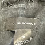 Club Monaco Black Ruffle Pintucked Crew Neck Cocktail A Line Mini Dress Size 00 Photo 7