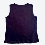 Requirements Black Floral Embroidered Cotton Tank Top Sweater Size L Photo 2