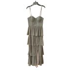 Dessy Collection Elia 3160 Sage Chiffon Ruffle Maxi Dress size 10 (new) Green Photo 2