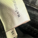 Reformation  Dixie High Waisted‎ Distressed Black Denim Button Fly Shorts Size 25 Photo 6