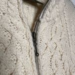 Carraig Donn Irish Wool Cableknit Aran full zip Sweater White Size M Photo 15