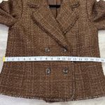 Talbots  Fringe Tweed Cropped Jacket Blazer Women’s 2 Brown Double Breasted Photo 8