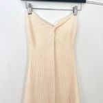FORE‎ Ribbed Knit Strapless Midi Dress Slit Size Small Cream Twist Front Evening Photo 1