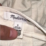 Madewell  Hemp-Cotton Pintuck High Rise Full Mini Skirt Undyed Edition Size 8‎ Photo 4