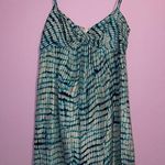 Ann Taylor Size 8 100% Silk Mini Dress Blue White Tye Dye Photo 0