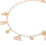 Western Style paperclip stainless steel Resin Cowgirl Pink Hat Gold Photo 2