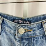 Bailey Ray Size 8 Button Fly Distressed Light Wash Jeans Straight Leg 90's Stars Blue Photo 2