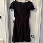 Kensie NEW Fit & Flare Black Dress NWT Queen Anne Neckline Tie Short Sleeves Photo 2