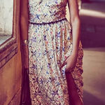 Free People Cherry Blossom Sheer Mesh Maxi Gown Dress Size 4 Photo 0