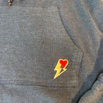 Sundry  Women's Blue Spells Out Love Pullover Hoodie Size‎ 2/Med Lightning Bolt Photo 8