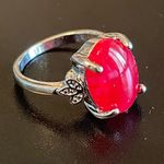 Red sapphire S925 silver ring size 6.5 Photo 1