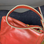 Vtg Leather Etienne Aigner shoulder bag with gold hardware, Red Photo 6