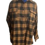 Blooming Jelly Women’s Plaid Shirt Size Medium OVERSIZED Brown Gold New With Tag Photo 0
