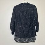 Diane Von Furstenberg  Navy Blue Lace Blouse button down women’s 6 career office Photo 4