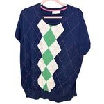 Merona Argyle Sweater Shirts Y2K Women's Size 2XL Preppy Office Modest Work Photo 0