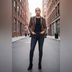 Danny & Nicole  Blazer
Brown and Black Blazer with Classic Cut Photo 2