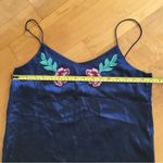 Floral, Embroidered, Tank Top, Navy Blue, Pink, Green, Size S Blue Photo 8