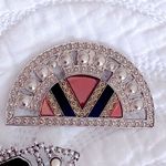 VINTAGE | Art Deco Brooch Pin Lapel Silver Enamel 30s 40s 50s Photo 2