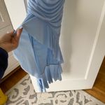 Selfie Leslie Blue Sleeveless Ruched Ruffle Asymmetrical Maxi Dress XSmall NWT Photo 2