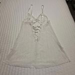 Victoria's Secret Victoria’s Secret Sheer Lace White Lingerie Chemise Slip M Medium Ribbon Accents Photo 4