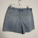 NWT Upwest Pleated Front High Waisted Denim Shorts Light Wash Size Large Blue Photo 5