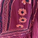 Japna  Flowy Top Hippie Boho Shirt Maroon Embroidered Womens M Batwing Dohlman Photo 8