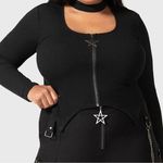 KILLSTAR Black Long Sleeve Top with Star Zipper Photo 0