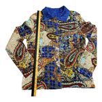 No Brand Reversible colorful Paisley button up shirt, Size M/L Blue Photo 12