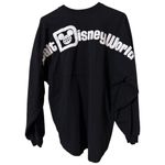 Disney  spirit jersey sz small black long sleeve white raised lettering pullover Photo 1