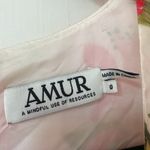 AMUR Cleo Juliet Sleeve Dress Scarlet Tropical Flora Size 0 Print Mini Statement Pink Photo 8