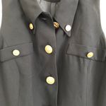 Black Dress with Gold Buttons & Flounce Hem 4 Photo 3