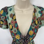 Vintage Y2K 90s Luna Claire Babydoll Dress Small Green Retro Geometric Pockets Photo 4