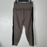 Athleta Venice Velvet Stripe Jogger Pants Womens Medium Athletic Brown Stretch Photo 2
